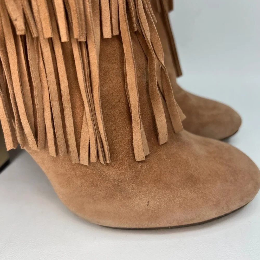 B BRIAN ATWOOD Women’s ITALY🇮🇹MADE‎ Suede Booties Fringe Details Size 8.5 39
